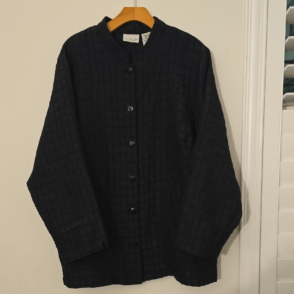 White Stag Women's Plus Black Textured Jacket